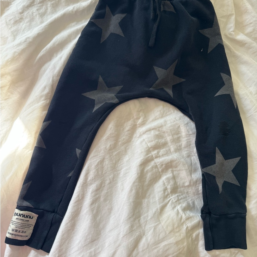 Nununu Kids Star Print Black Pants